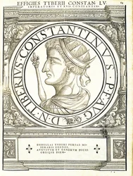 Tyberius Constantinus, illustration de Imperatorum romanorum omnium orientalium et occidentalium verissimae imagines ex antiquis numismatis